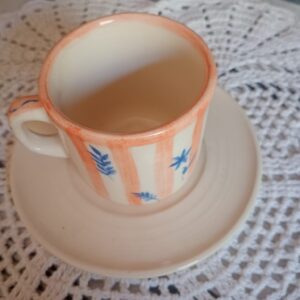 TAZA DE CAFÉ CON PLATO - CERÁMICA ARTESANAL